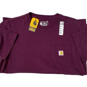 New Carhartt Maroon Pocket Tee